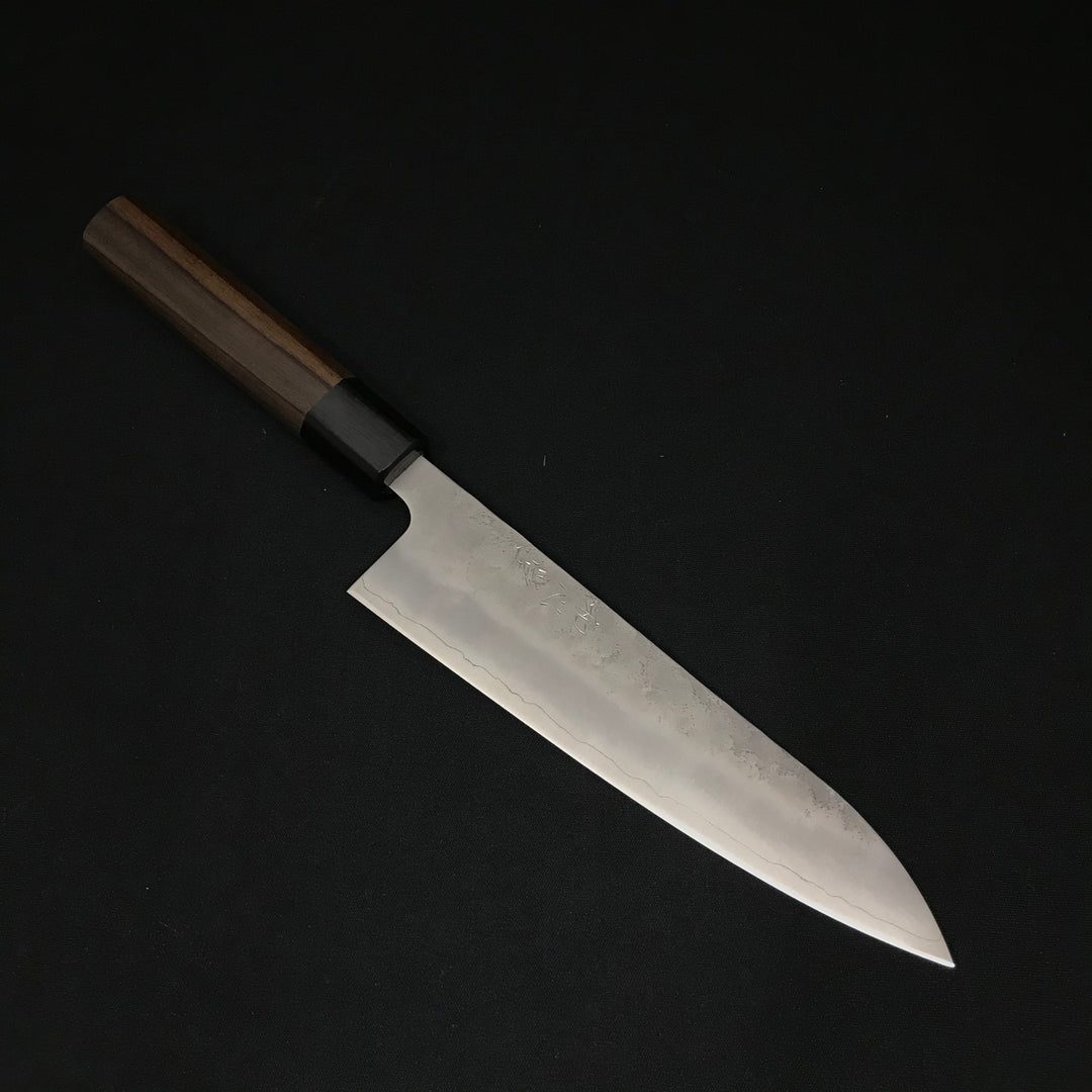 三浦刃物 青二鋼 梨地 牛刀240mm スタビイライズウッド柄 三浦刃物 青二鋼 梨地 牛刀240mm スタビイライズウッド柄